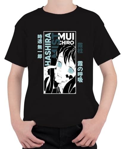 Image of Muichiro Tokito Nebel Hashira Kimetsu no Yaiba Anime Manga Unisex Children's T-Shirt, black, 128
