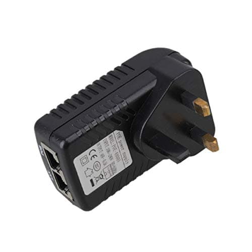 Image of STOBOK DC 48V 0.5A POE Injector - Ethernet Adapter UK Plug Power Supply for 12V 24V 48V POE Devices - Black