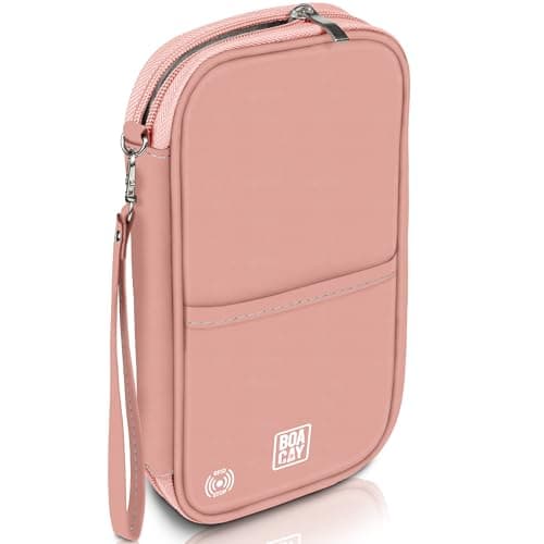 Image of BOACAY Family Passport Holder, RFID Travel Wallet for Women & Men, Document Organiser, Holiday Essentials & Waterproof Cover for Tickets, Money, Cards