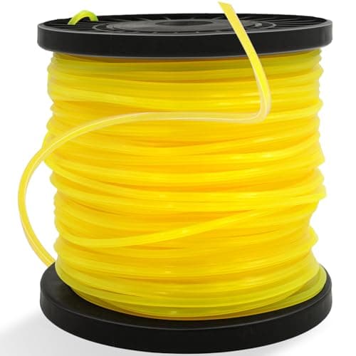 Image of Zeqeey Heavy Duty Square Strimmer Cord Trimmer Line, 0.095 inch - Diagonal Size 3.4mm, 2.4 mm x 100 m, Strong Nylon Grass String Wire Rope for Garden Weed Lawn