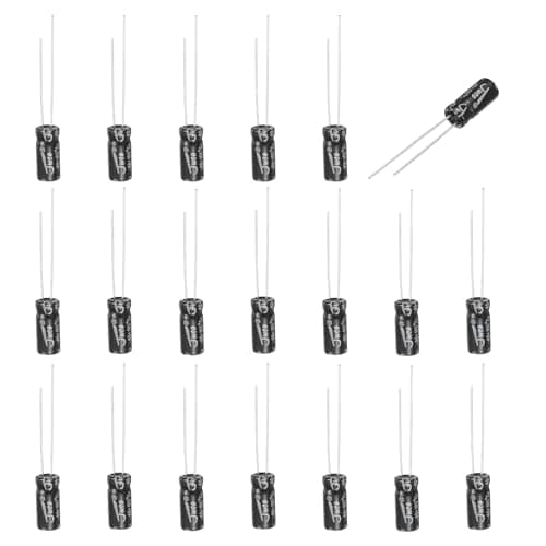 Image of sourcing map 20 Pcs 2.2uF 50V Non-Polarized Electrolytic Capacitor, 5x11mm Non-Polar Upgrade Capacitors for Audio Tweeter Speaker Crossover Frequency Divider Amplifier, Black