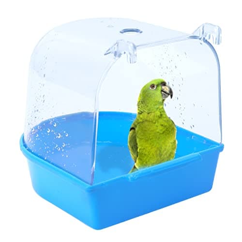 Image of Geboor Bird Bathtub, Bird Bath for Cage Hanging Bathtub Bird Cage Supplies Parrot Bath Tub Shower For Cats, Finches, Budgerigars, White Fungus, Skylarks and Small Birds