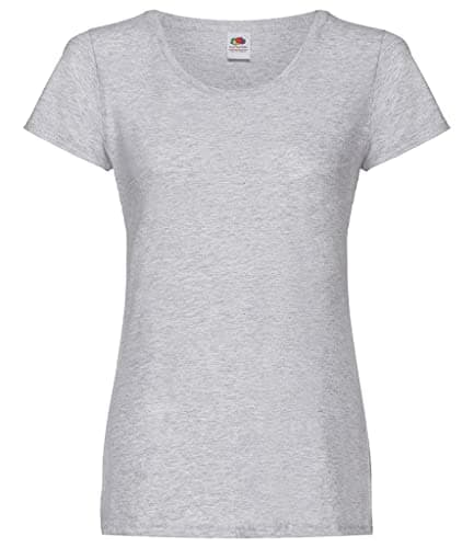 Image of Fruit of the Loom Womens/Ladies Short Sleeve Lady-Fit Original T-Shirt (M) (Heather Grey)