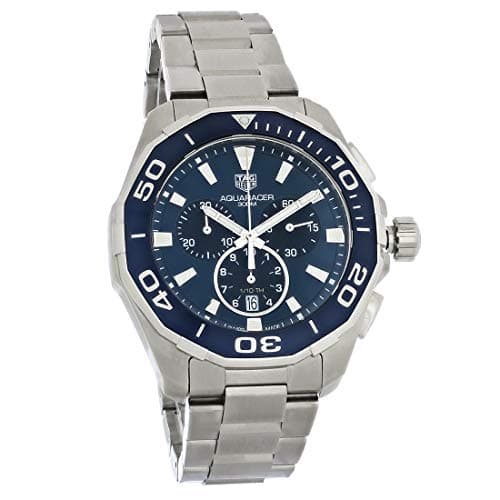 Image of Tag Heuer Mens Aquaracer Stainless Steel Chronograph Watch, Diving Watch,Chronograph,Quartz Movement