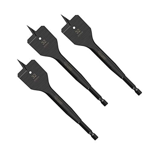 Image of 3 x SabreCut SCRIW32_3 32mm x 152mm Impact Rated Flat Wood Spade Bits for Softwood Hardwood Chipboard
