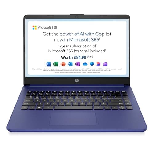 Image of HP Stream 14" Laptop | Intel N4120 Processor | 4 GB RAM | 128 GB SSD | Intel UHD Graphics | HD Display | Dual Speakers | Microsoft 365 Personal 12 month included | Win 11 | Indigo Blue | 14s-dq0033sa