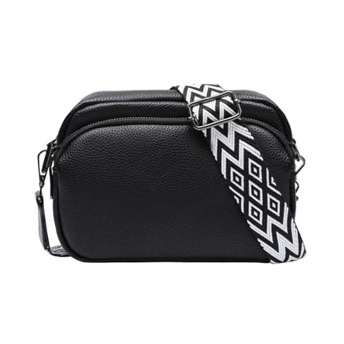 Image of ZOUIQSS Crossbody Bags for Women Leather Handbags Shoulder Bags with Adjustable Wide Strap Cross Body Bag for Ladies with Multiple Pockets(Black)