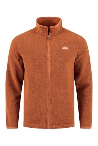 Image of Weird Fish Merrill Full Zip Textured Fleece Brick Orange Size 3XL. (Jumper/Sweater/Fleece)