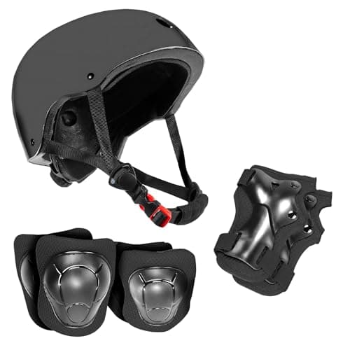 Image of Niftii Kids Helmet with Pads - Adjustable Multi-Sport Complete Safety Gear for Cycling, Skateboarding & Scooting, Ideal for Boys & Girls Ages 3-15 Kids Bike Helmet Set, Black