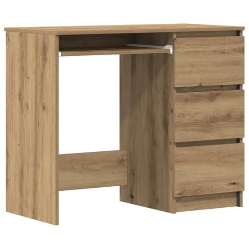 Image of vidaXL Desk Artisan Oak 90x45x76 cm Engineered Wood, office desk, study desk, standing desk, computer desk, writing desk, home office furniture