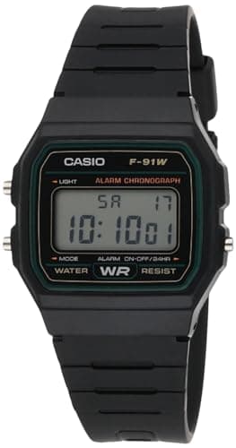 Image of Casio F-91W-3DG Black Wrist Watch, Strap