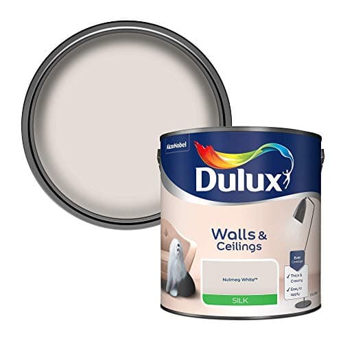 Image of Dulux Silk Emulsion Paint For Walls And Ceilings - Nutmeg White 2.5 Litres