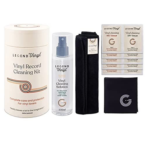 Image of Record Cleaner | 13 Pieces | Vinyl Record Cleaner Kit | 200ml Cleaning fluid | 2 Microfibre Cloths | 10 x Wet and Dry Wipes | Ultimate Vinyl Records Collection Kit for Enthusiasts