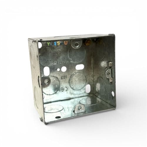 Image of 1 Gang Metal Back Box 47mm, Single Pattress Box 47mm, Back Box Single Mounting for Electrical Switches & Sockets, Galvanised Steel Installation Box 47mm – 1 Pack
