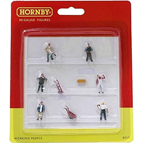 Image of Hornby R7117 Working People for Model Railway OO Gauge, Hornby Accessories for Adding Scenery, Dioramas, Woodland, Buildings and More, Model Making Kits - 1:76 Scale Accessory