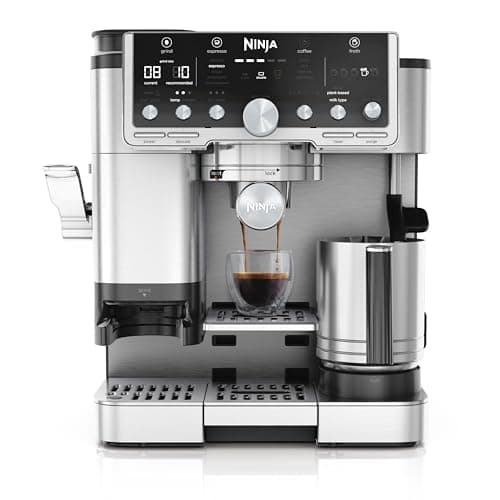 Image of Ninja Luxe Pro 3-in-1 Coffee Machine, Latte, Cappuccino, Cold Brew & Espresso Maker With Built in Bean Grinder & Milk Frother, Easy to Use, 5 Automated Froth Presets, Silver, ES701UK