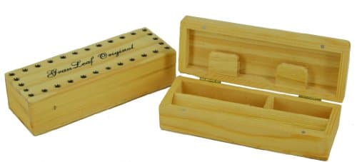 Image of Small Wooden Rolling Box Roll Stash Snuff Smoking Tobacco Cigarette Box Grassleaf