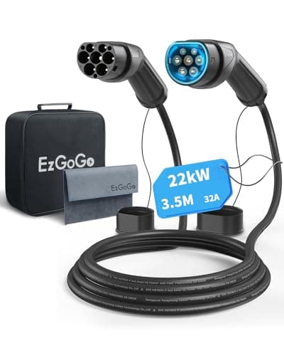 Image of EzGoGo Type 2 Charging Cable, 32A / 22kW / 3 Phase / 3.5 Meter/Mode 3, Type 2 to Type 2 EV Charging Cable Facilitates Fast Charging for Electric Vehicles