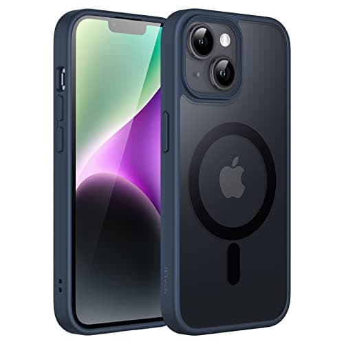 Image of JETech Magnetic Case for iPhone 14 6.1-Inch Compatible with MagSafe, Translucent Matte Back Slim Shockproof Phone Cover (Storm Blue)