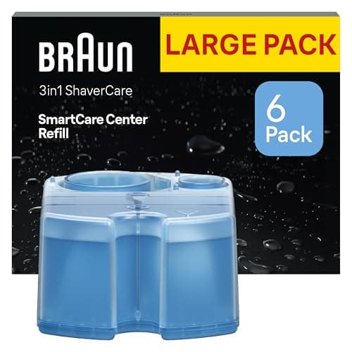 Image of Braun Original SmartCare Shaver Care Centre Refill Cartridges, 6 Pack - 3-in-1 Formula, Hygienic Cleaning, Removes Hair & Skin Particles, Cleans 10x Better Than Water