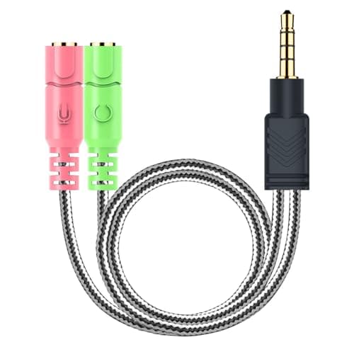 Image of MillSO Headphone Mic Splitter, 3.5mm Headset Adapter (Microphone + Audio) 2 TRS Female to TRRS Male CTIA Stereo Jack Y Cable Compatible for Dual-plug Gaming Headset to Xbox, PS4, Phone, Laptop, PC