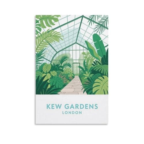 Image of FJIWECWSQ Kew Gardens London Vintage Travel Posters 08x12inch(20x30cm) Canvas Wall Art Painting Prints
