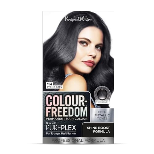 Image of Colour Freedom Metallic Stone Grey Permanent Hair Dye with PurePlex. Ultra Glossy Conditioning Hair Colour. 100% grey coverage. By Knight & Wilson.