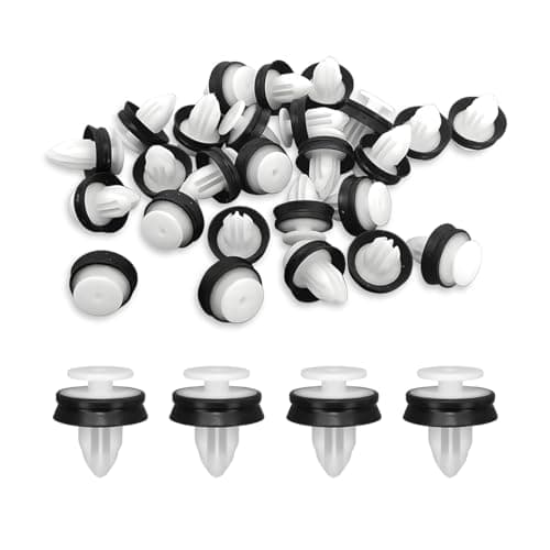 Image of CGEAMDY 50 Pieces Car Door Panel Fixing Clips, Auto Fasteners Door Panel Mounting Clip, Plastic Car Door Trim Clips with Black Rubber Seal, Car Bumper Moulding Plastic Clips for Car Doors Bumper