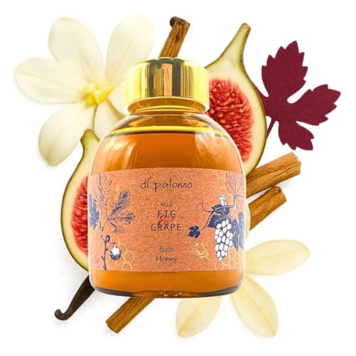 Image of Di Palomo Wild Fig & Grape Bath Honey 360ml - Bath Oil & Bubble Bath Blend Shower Gel with Moisturising Skin Care Luxury Body Wash Relaxation Gift for Women Pamper Gifts for Her