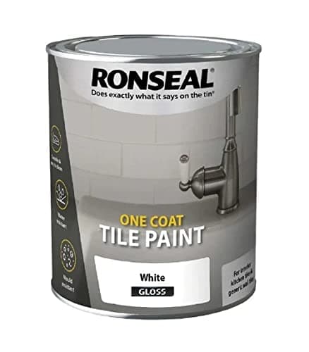 Image of RONSEAL One Coat Tile Paint Brilliant White Gloss 750ml