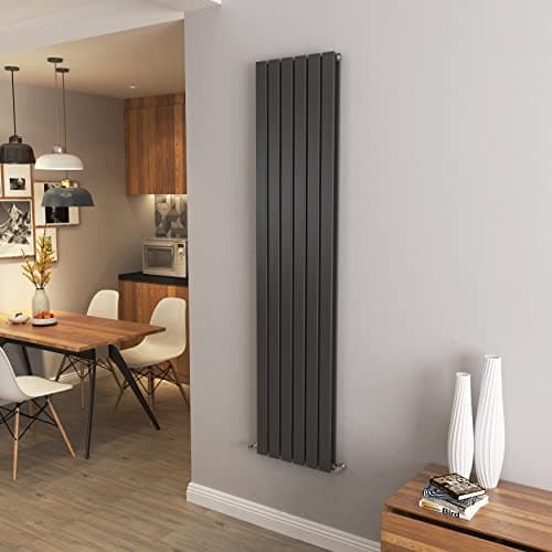 Image of Anthracite Vertical Radiator Double Column Flat Panel Central Heating Radiators 1800 * 408mm