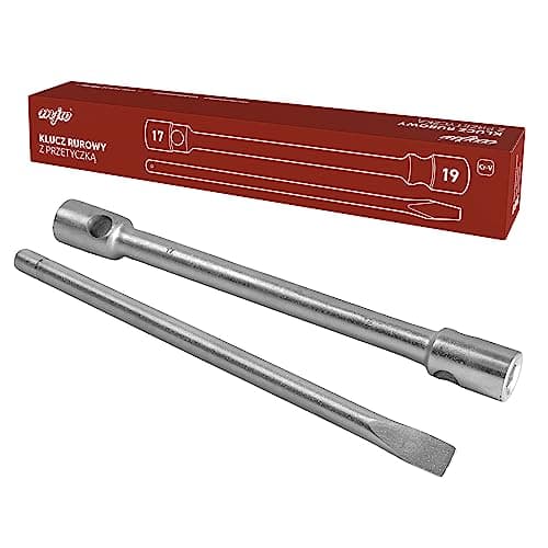 Image of MJW Wheel Tube Wrench 17-19 mm Cap Tips 17 mm | 19 mm Wrench Length 400 mm Toggle Length 400 mm Toggle Diameter 19 mm Silver CRV Steel