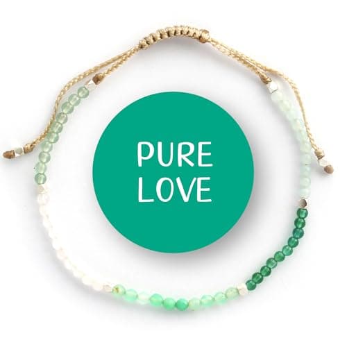 Image of BALIPURA Love Crystals Bracelet for Women - Jade Beaded, Rose Quartz, 925 Solid Silver - Friendship Bracelet - Healing Crystals - Handmade (2mm SMALL Beads)