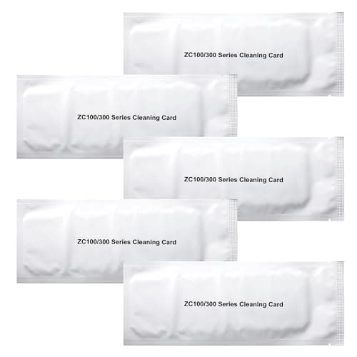 Image of 5-Pack Cleaning Cards for Zebra ZC100 ZC150 ZC300 ZC350, ID Card Printer Cleaning Kit, Single-Use Maintenance Sheets, Compatible with Part 105999-311