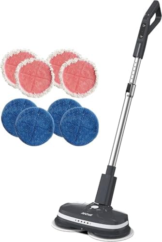 Image of AirCraft Home PowerGlide Cordless Rechargeable Hard Floor Cleaner and Polisher Bundle With 8 Cleaning Buffing Pads, Perfect for Wood, Tile, Laminate and Hard Floors