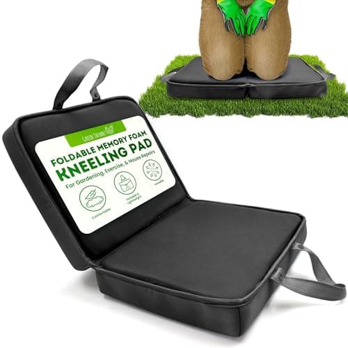 Image of Green Thumbz Black Garden Kneeling Pad - 1 Pack Kneeling Pads for Working on Knees, Foldable Memory Foam Knee Cushion with Handles for Gardening, Housework and DIY