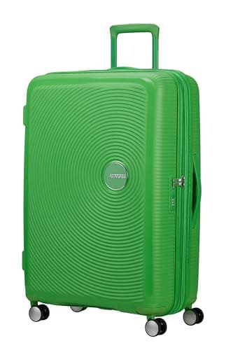 Image of American Tourister Soundbox - Hard Shell Suitcase Large, 77 cm - Trolley Suitcase with 4 Wheels, TSA Lock, Expandable & Light, 97/110L, Green (Grass Green)