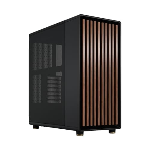 Image of Fractal Design North Charcoal Black - Wood Walnut front - Mesh side panels - Two 140mm Aspect PWM fans included - Type C USB - ATX Airflow Mid Tower PC Gaming Case