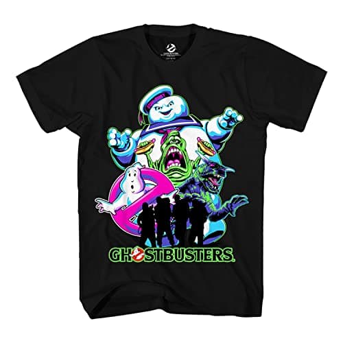 Image of Ghostbusters Mens Stay Puft Shirt Stay Puft Logo Tee Shirt Graphic T-Shirt - black - Large