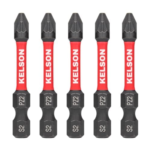 Image of 5 x KELSON PZ2 50mm Pozi 2 Impact Rated Screwdriver Bits 1/4" Universal