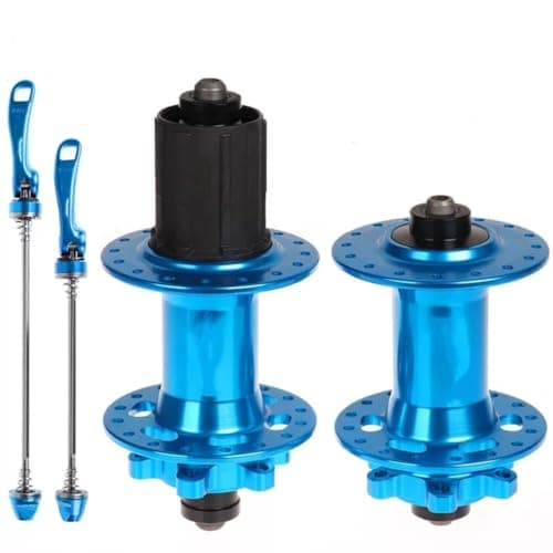 Image of CDHPOWER 32 Holes Disc Brake Bike Hubs Front and Rear Hub 100mm/135mm with Quick Realase Levers for 7-11 Speed Cassette (32H Blue)
