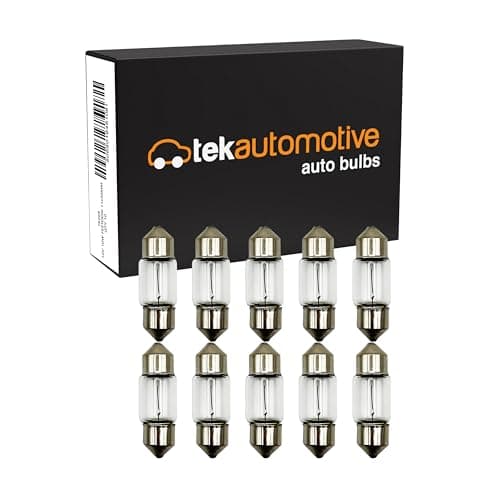 Image of Tek Automotive 269 12V 10W S8.5D Festoon Bulbs – Box of 10 | Car Interior & Number Plate Bulb 11x30mm | Reliable & Bright Standard Replacement Lamps