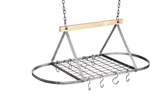 Image of KitchenCraft Industrial Kitchen Vintage-Style Ceiling Hanging Pot & Pan Rack, 32.5 x 8.5 x 4 cm (1’ x 2.5’ x 1.5’)