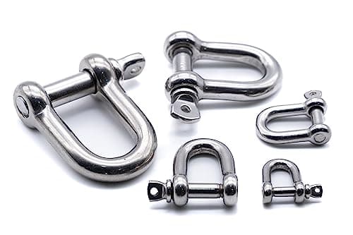 Image of Stainless steel D shackle A4 316 marine grade - Other sizes/quantities available - (M6, 1)
