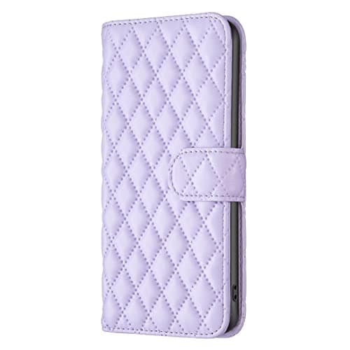 Image of OPPO A15 Phone Case Wallet Shockproof Slim PU Leather Flip Cover with Card Holder Magnetic Stand Silicone Bumper Protective Smartphone Cases for OPPO A15 Purple