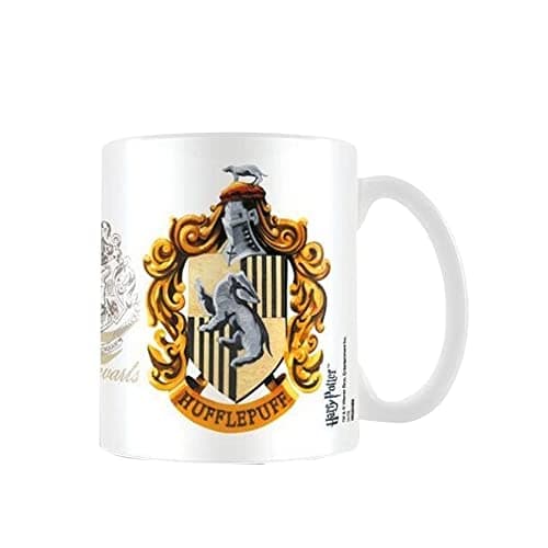 Image of Pyramid International Harry Potter Hufflepuff and Hogwarts Crest Ceramic Mug in Presentation Box - Official Merchandise