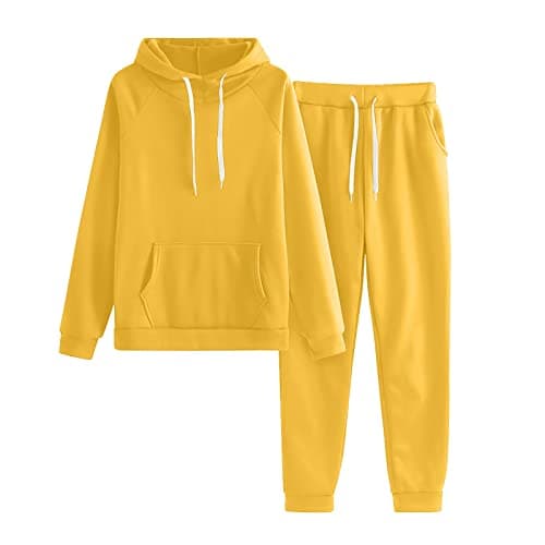 Image of Tracksuit Women's Jogging Suit Leisure Set With Hood Lounge Two Piece Sports Streatwear Tracksuits Sweatshirt Winter Hoodie Bottoms Outfits Plain