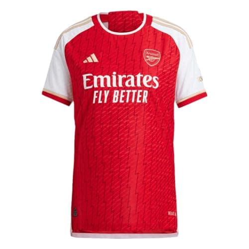 Image of adidas Men's Soccer Arsenal 23/24 Authentic Home Jersey - Celebrating 20 Years of Undefeated History, Red, Medium