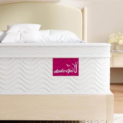Image of dosleeps King Size Mattress 5FT | 10.6" Extra Thick Memory Foam & Pocket Sprung | 9-Zone Orthopedic Support,Medium Firm,Motion Isolation,Edge Support 150x200x27cm