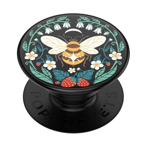 Image of PopSockets PopGrip Extendable Stand and Handle with Interchangeable Top for Smartphones and Tablets - Bee Boho